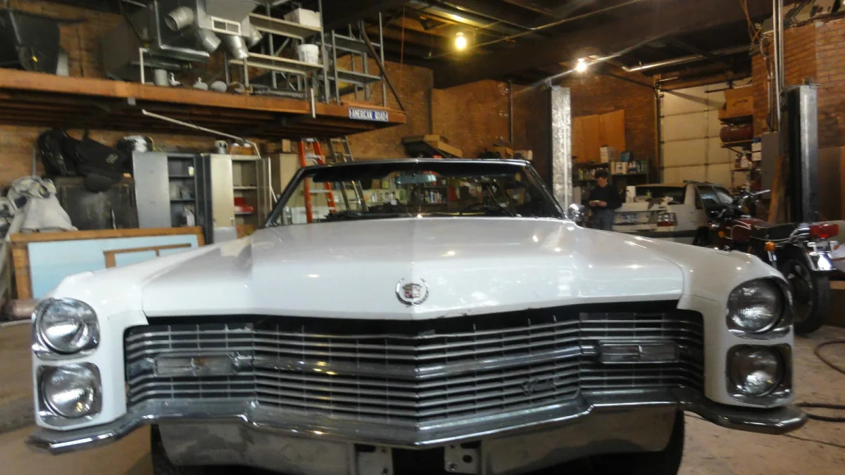 1966 cadiallc eldorado front garage
