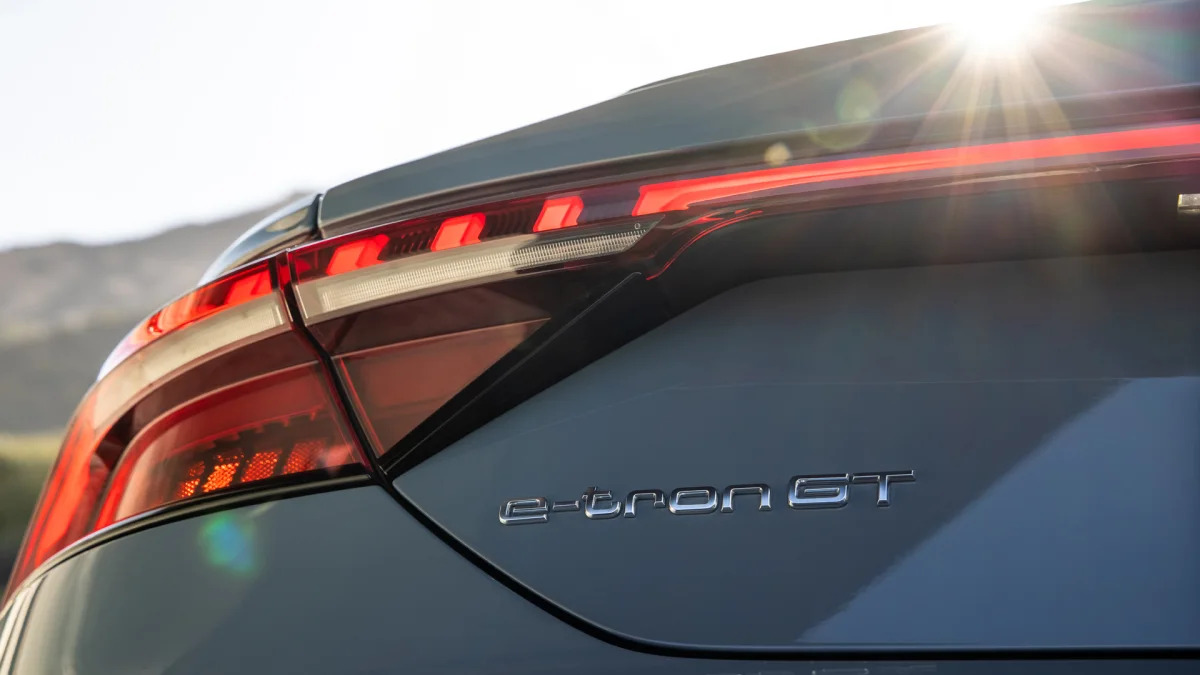 2022 Audi ETron GT badge sun