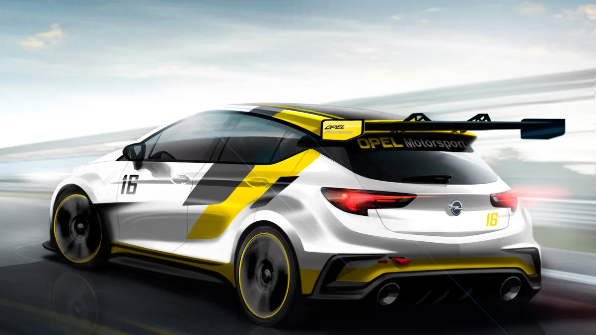Opel Astra TCR rendering rear 3/4