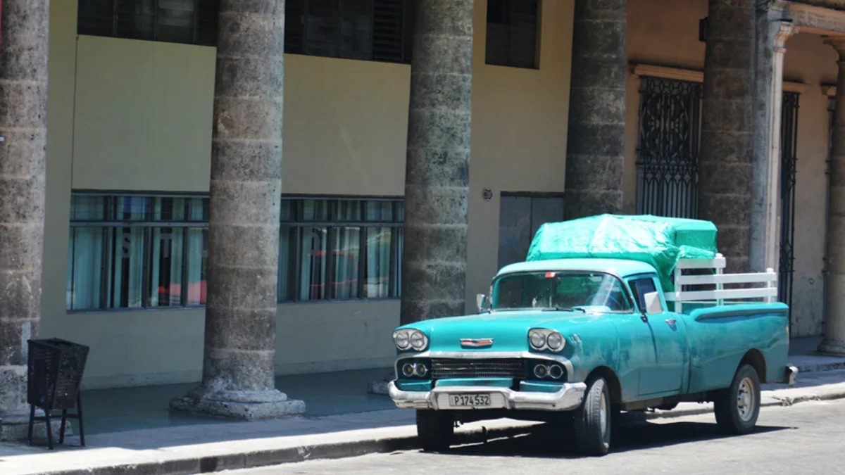 classic truck green havana cuba