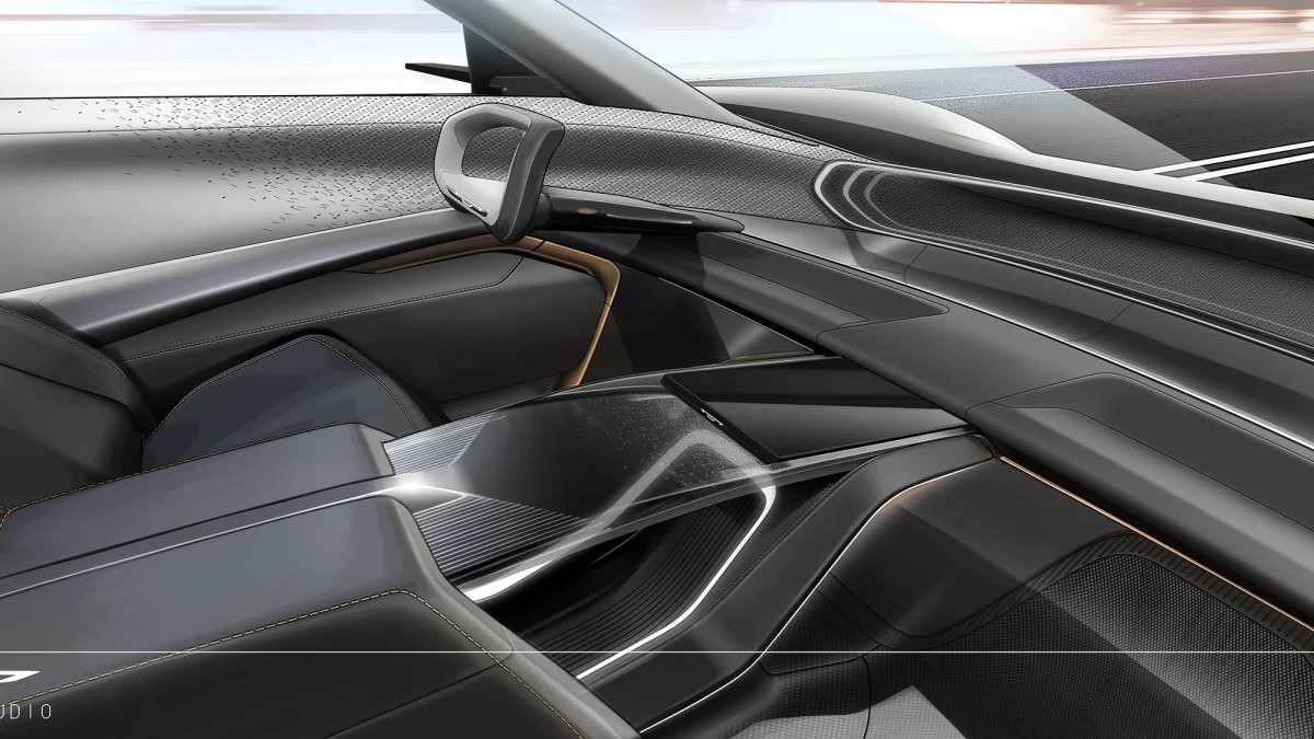Chrysler Halcyon Concept cockpit interior design sketch.
