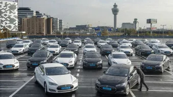 Tesla Model S taxis at Schiphol Airport