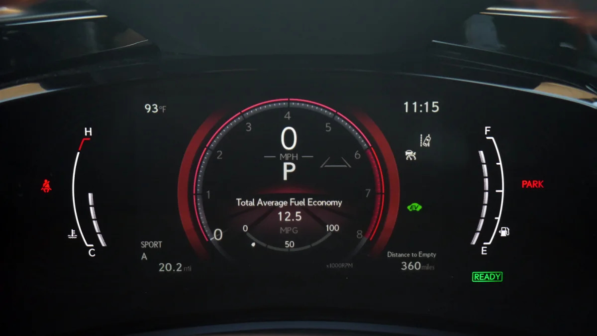 2022 Lexus NX 350h sport gauges