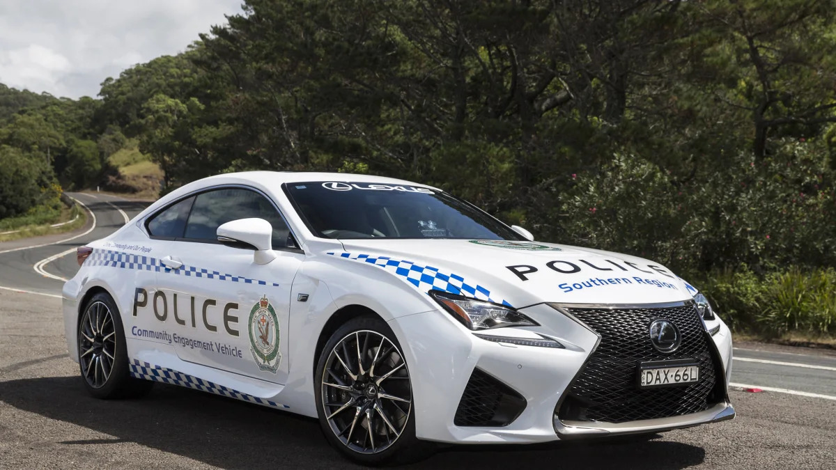 Lexus RC F NSW Police Cruiser front 3/4