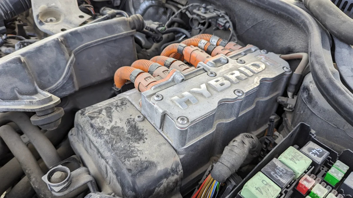 16 - 2013 Volkswagen Jetta Hybrid in California junkyard - photo by Murilee Martin