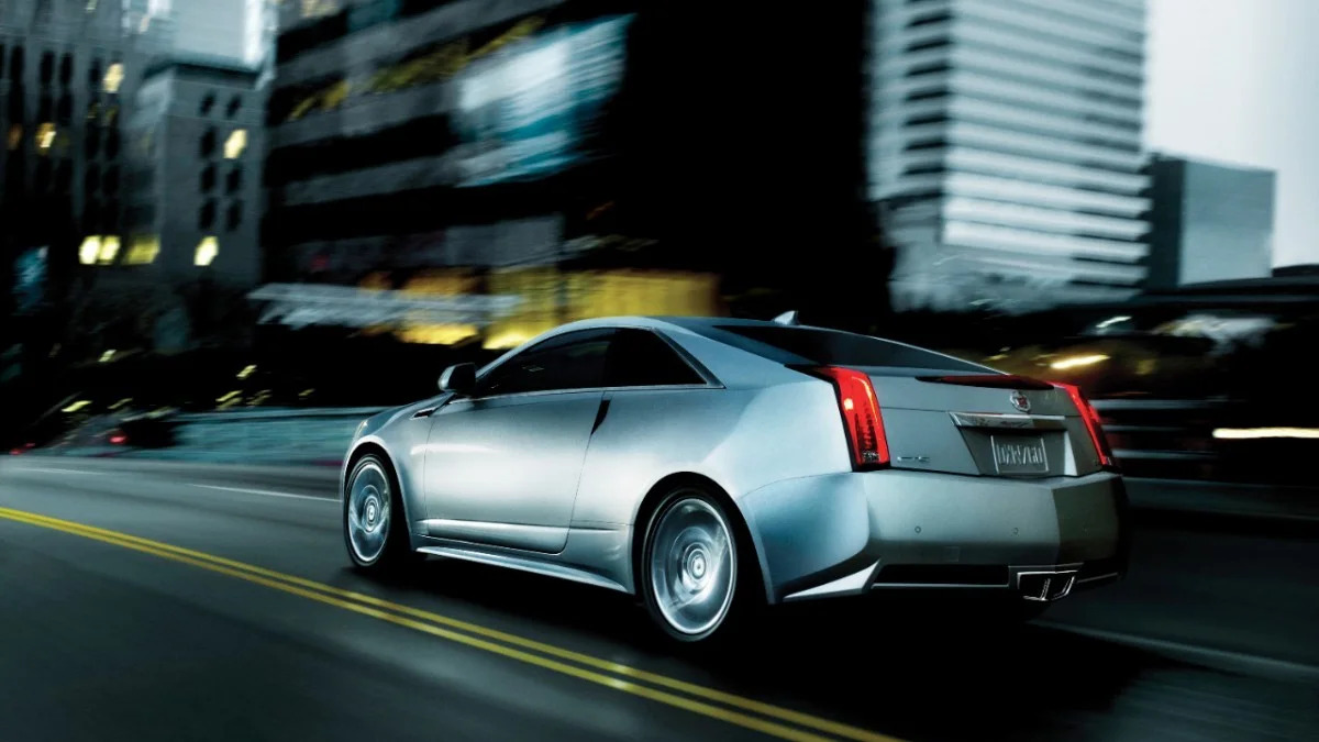 2014 Cadillac CTS Coupe in silver at night