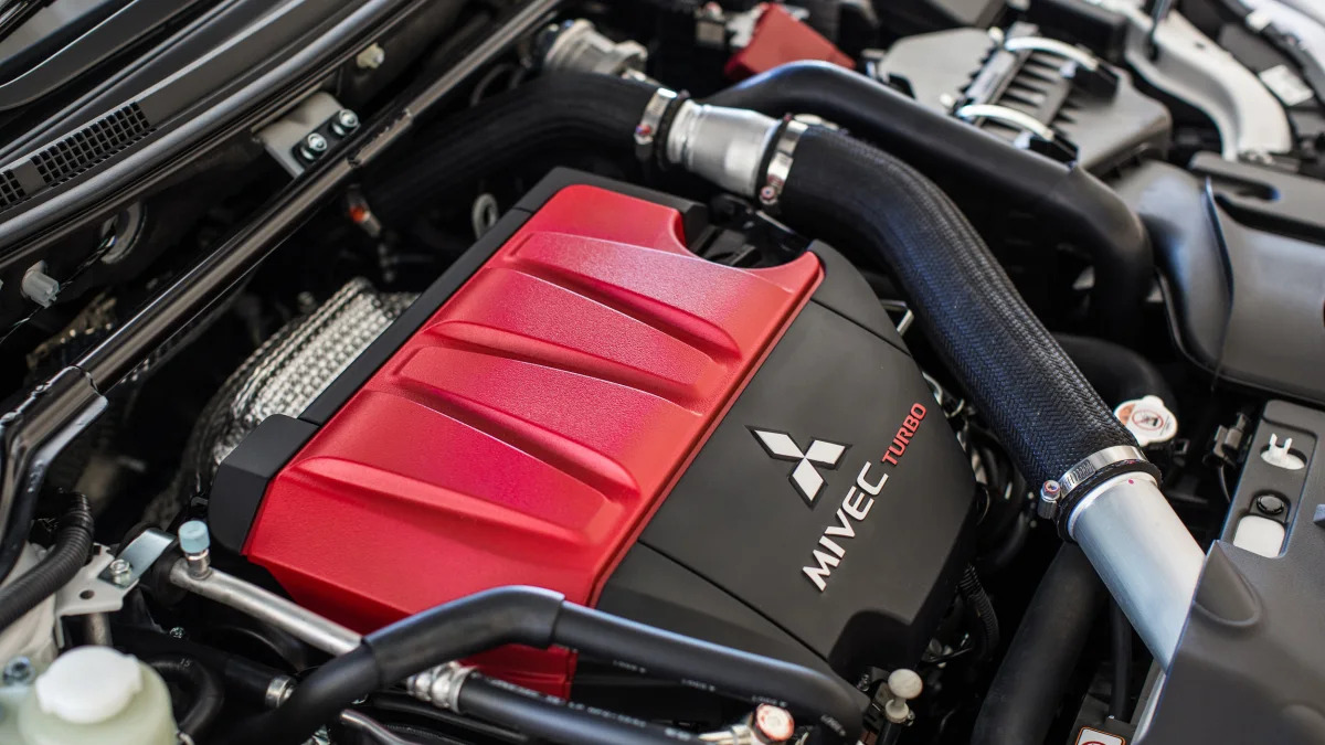 The 2015 Mitsubishi Lancer Evolution Final Edition, engine.