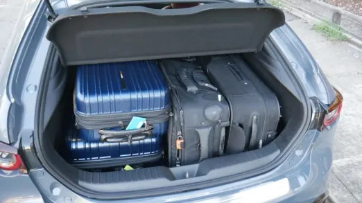 Mazda 3 Luggage Test hatch full with cover