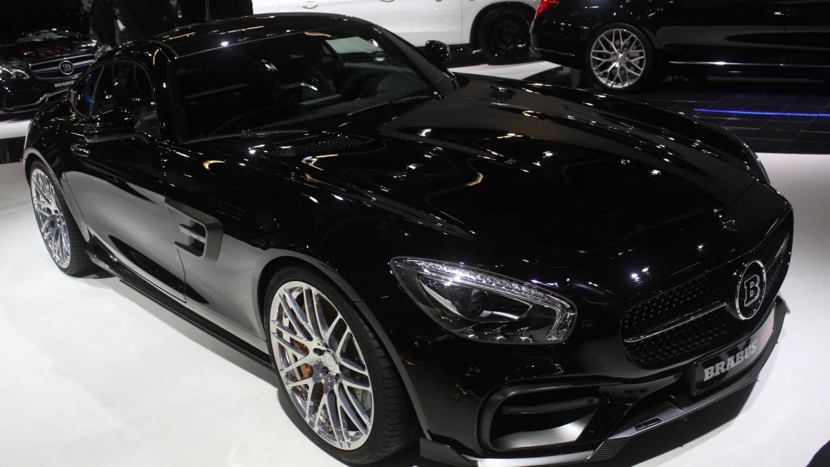 The Brabus 600, a tuned Mercedes-AMG GT S, at the Frankfurt Motor Show, front three-quarter view.