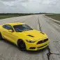 yellow hennessey performance hpe750 mustang hood vents