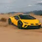 Lamborghini Huracan Sterrato action front three quarter slide