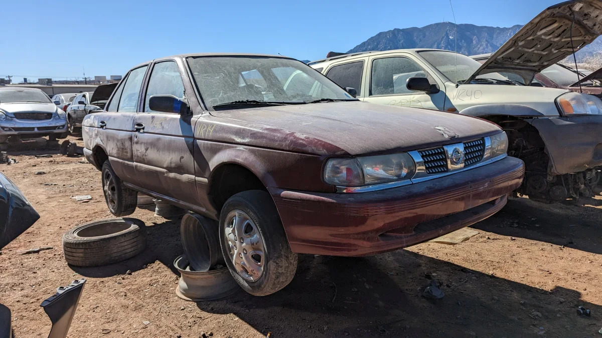 99 - Nissan Tsuru in Colorado junkyard - photo by Murilee Martin