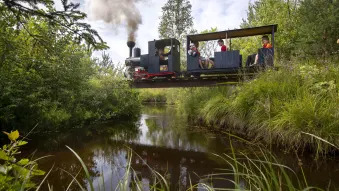 Mini steam train in Russia