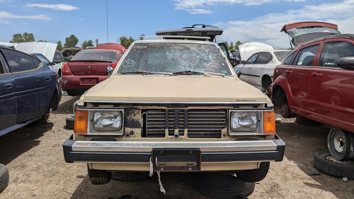44 - 1979 Plymouth Horizon in Colorado junkyard - photo by Murilee Martin
