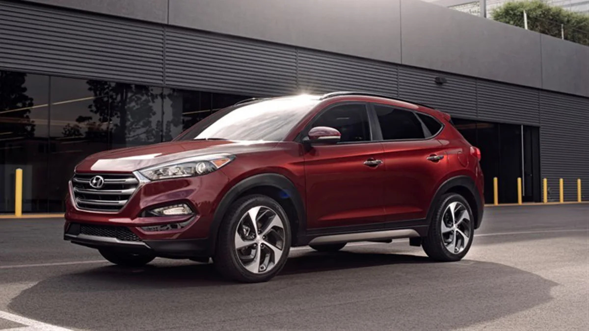 Hyundai Tucson crossover in red