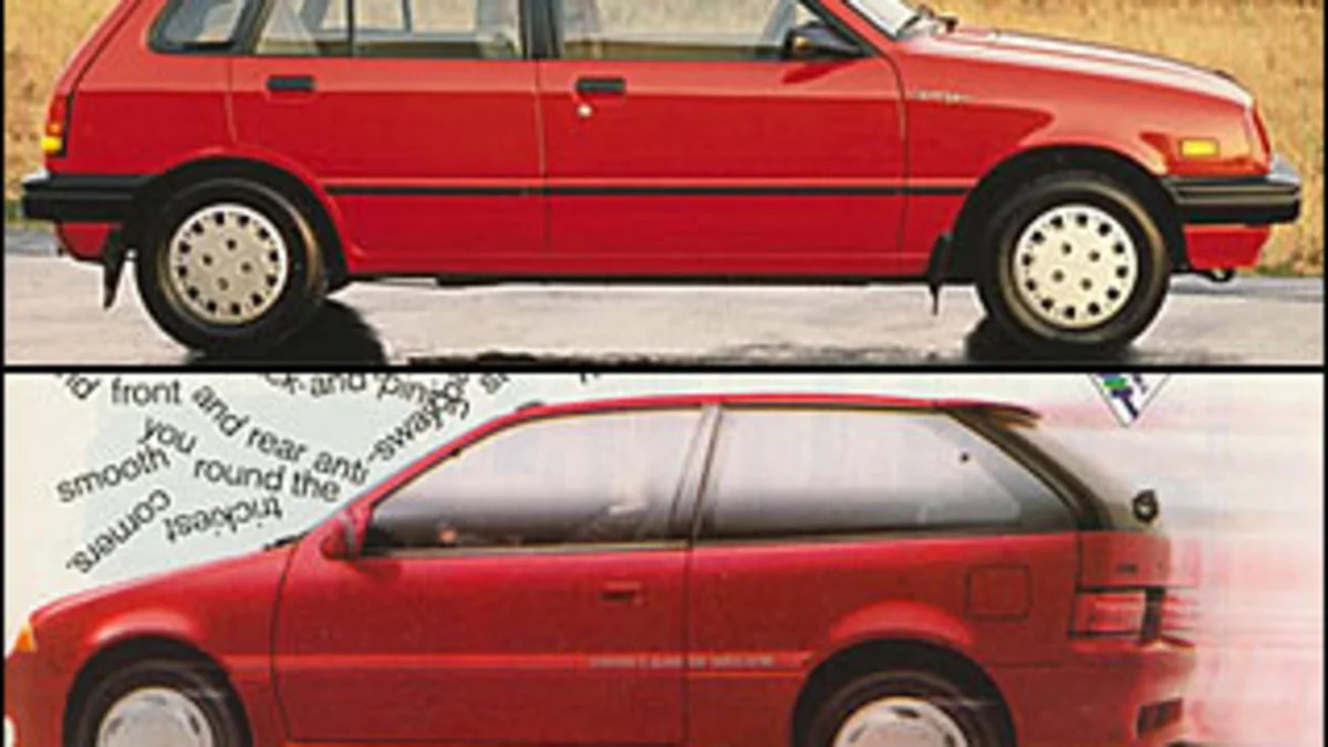 10. 1989 Chevrolet Sprint ER &amp; 1989 Suzuki Swift (Tie)