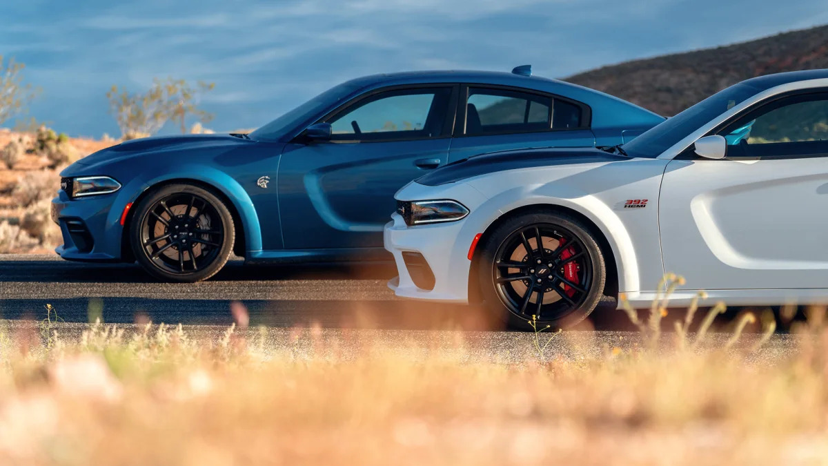 2020 Dodge Charger Scat Pack Widebody (Front) and 2020 Dodge Cha