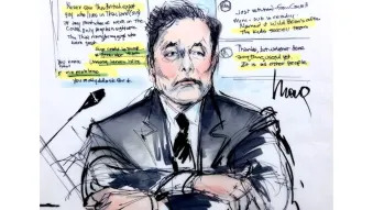 Elon Musk defamation trial courtroom sketches