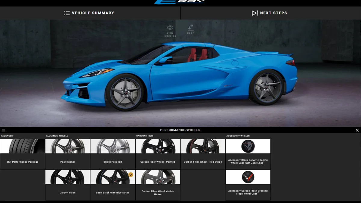 2024 Chevrolet Corvette ERay, configurator screen shots Photo Gallery