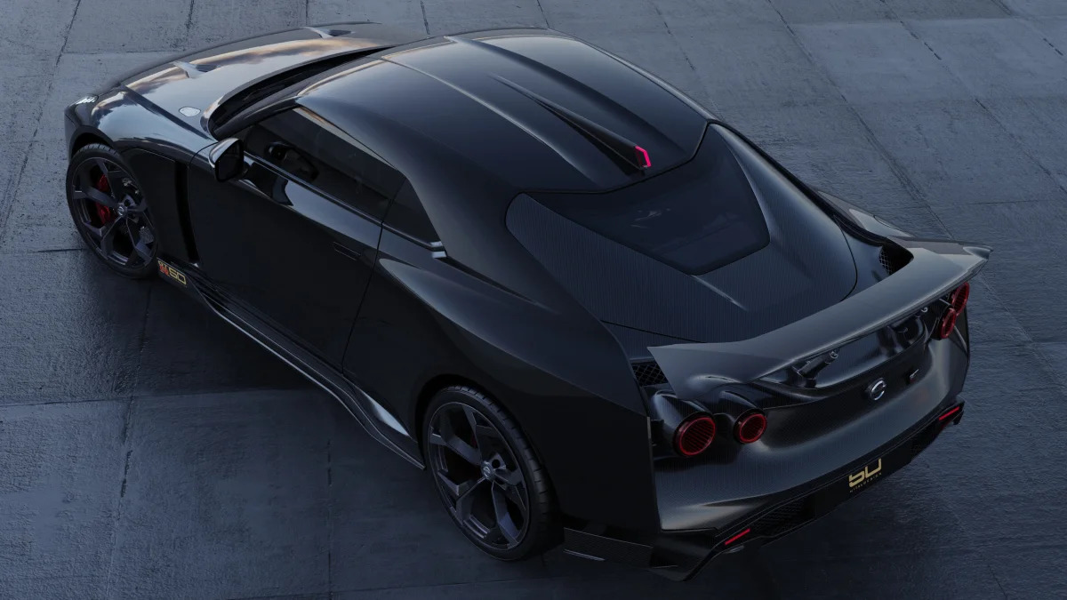 Nissan GT-R50 by Italdesign production rendering Black RR TOP