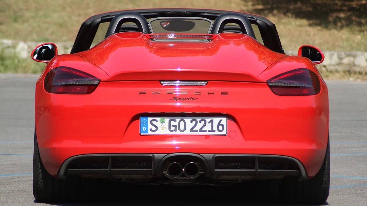 2016 Porsche Boxster Spyder rear view