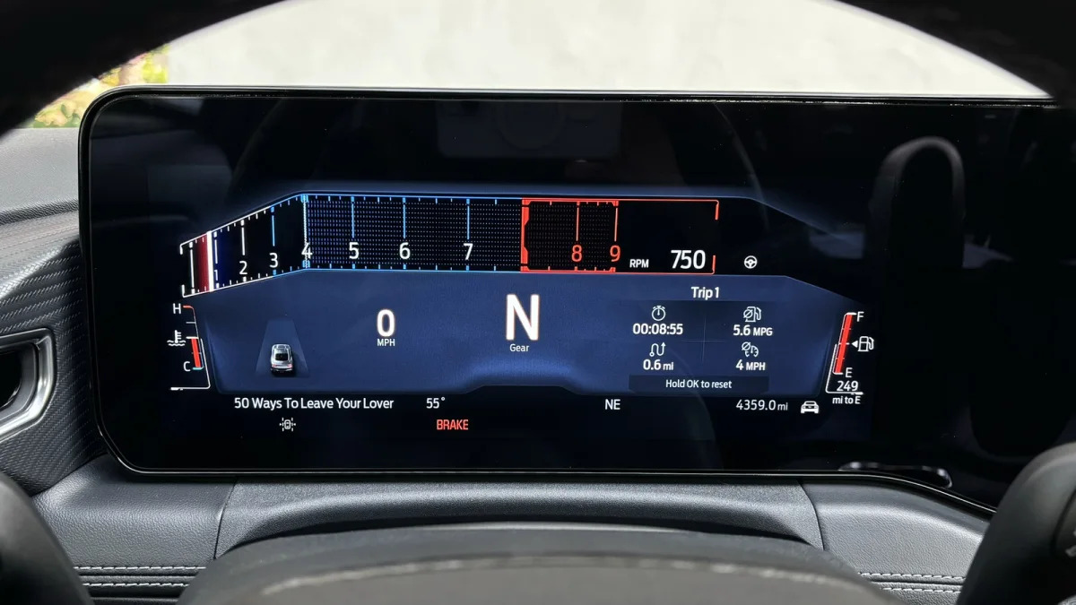 2024 Ford Mustang GT gauges Track view