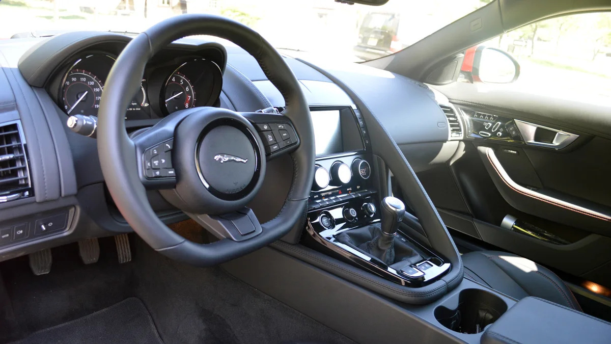 2016 Jaguar F-Type S Coupe black leather interior 