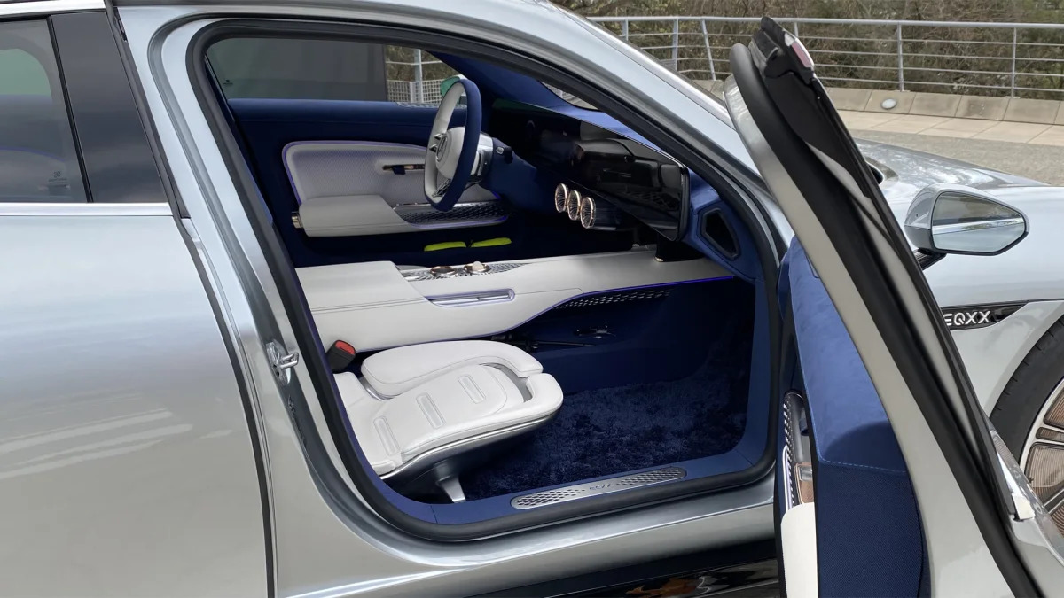 Mercedes-Benz EQXX interior from passenger door