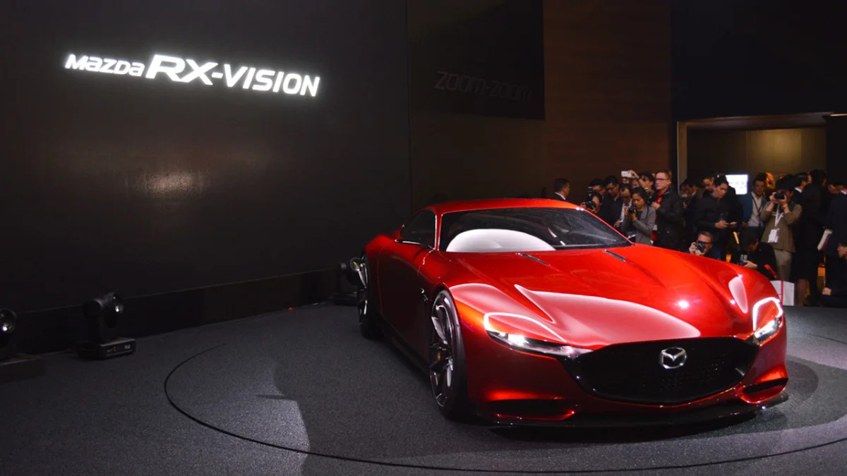 mazda rx-vision concept with sign