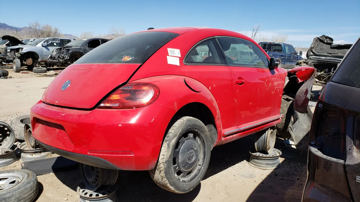 21 - 2012 Volkswagen Beetle in Colorado Junkyard - photo by Murilee Martin
