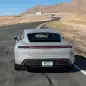 2022 Porsche Taycan GTS action going the wrong way on Willow