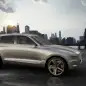 A rendering of the Genesis GV80 concept SUV revealed at the 2017 New York Auto Show, front three-quarter view.
