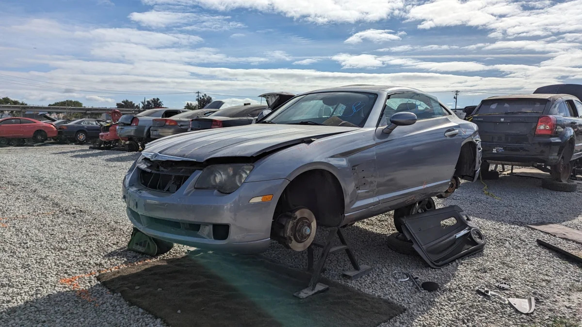 44 - 2004 Chrysler Crossfire in California junkyard - photo by Murilee Martin