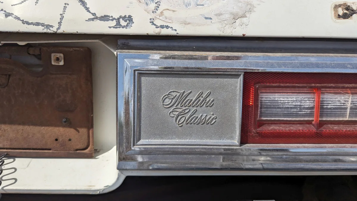 37 - 77 Chevrolet Malibu Coupe in Arizona junkyard - photo by Murilee Martin