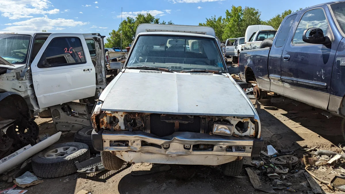 41 - 1986 Dodge Ram 50 in Colorado wrecking yard - photo by Murilee Martin