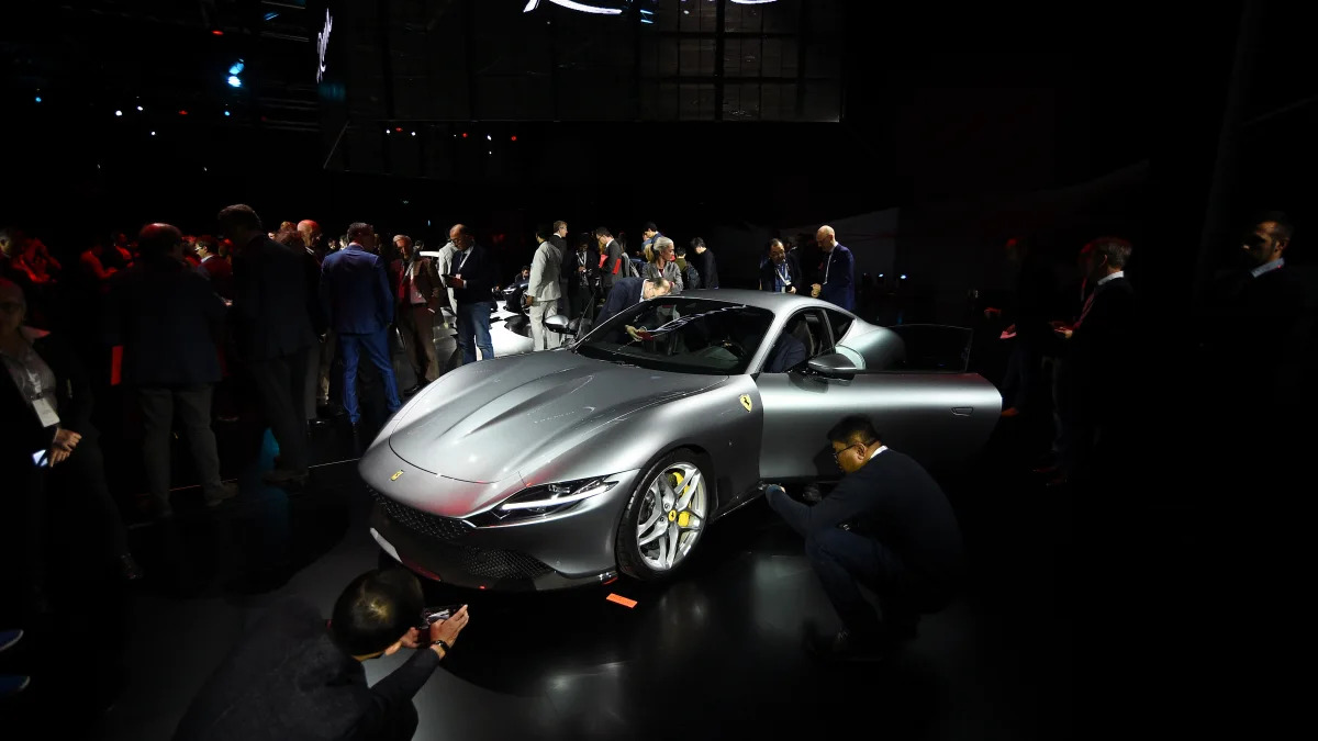 Ferrari Roma is unveiled during its first world presentation in Rome, Italy, November 14, 2019. REUTERS/Guglielmo Mangiapane