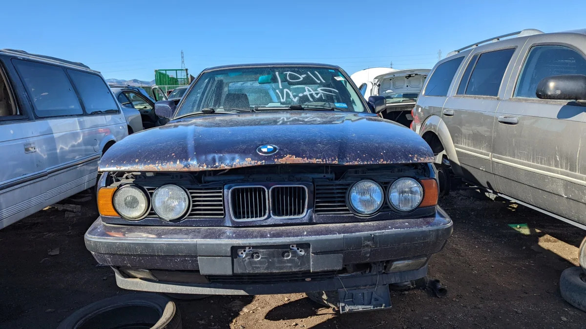 28 - 1991 BMW 5 Series in Colorado junkyard - photo by Murilee Martin