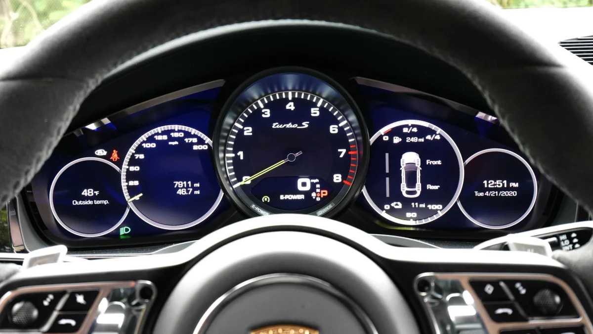 2020 Porsche Cayenne Coupe Turbo S E-Hybrid gauges