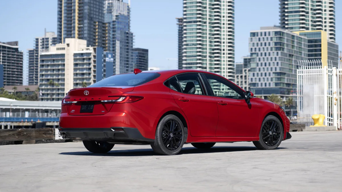 2025 Toyota Camry SE rear three quarter