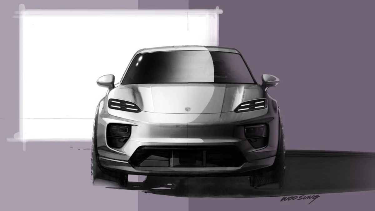 Porsche Macan EV previewed in official sketches, days ahead of its reveal