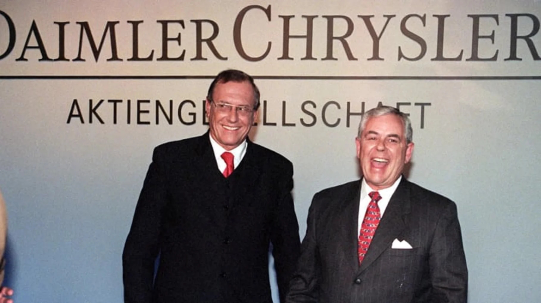 Daimler-Benz chairman Juergen Schrempp (left) and