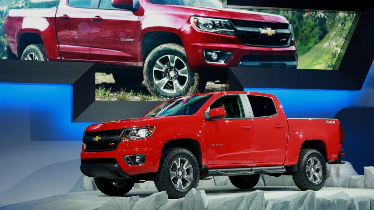 Chevy Colorado pickup truck in red