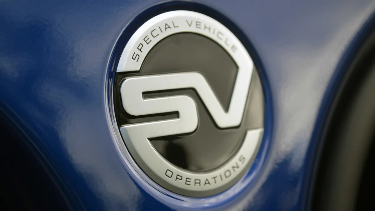 2015 Land Rover Range Rover Sport SVR badge