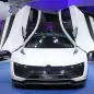 The Volkswagen Golf GTE Sport concept showed off at the 2015 Frankfurt Motor Show, front view.