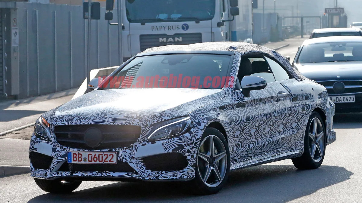 mercedes c-class convertible cabriolet spied