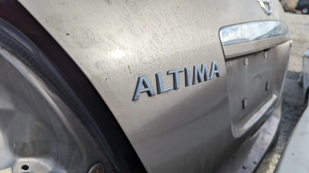 31 - 2008 Nissan Altima Hybrid in California junkyard - photo by Murilee Martin
