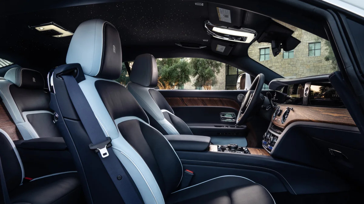 2024 Rolls-Royce Spectre interior black and pale blue