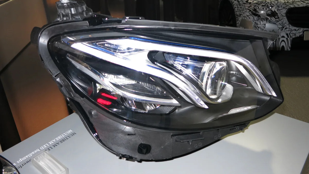 2017 Mercedes-Benz E-Class LED headlight detail