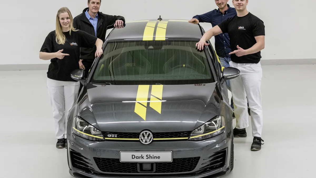 VW Golf GTI Dark Shine edition studio front
