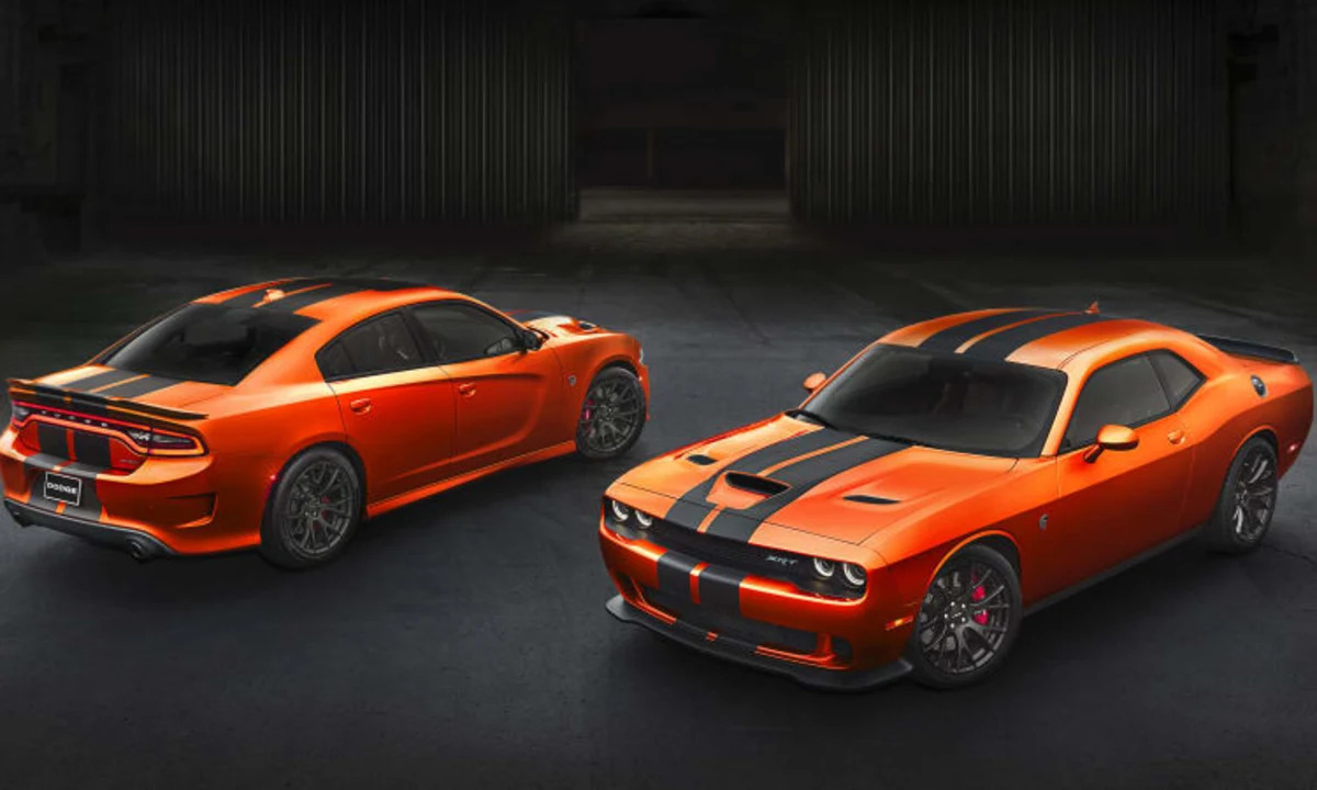 2016 Dodge Charger and Challenger SRTs look juicy in Go Mango - Autoblog